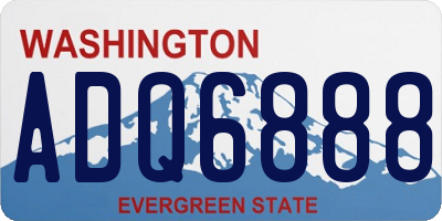 WA license plate ADQ6888