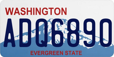 WA license plate ADQ6890