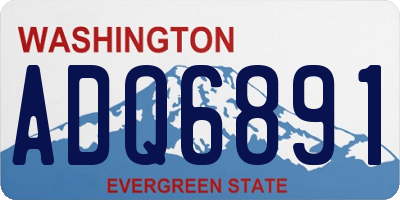 WA license plate ADQ6891