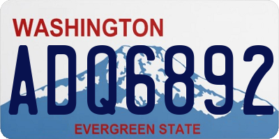 WA license plate ADQ6892