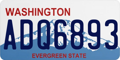 WA license plate ADQ6893