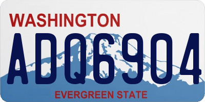 WA license plate ADQ6904
