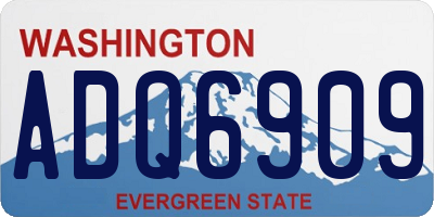 WA license plate ADQ6909