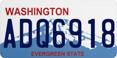 WA license plate ADQ6918