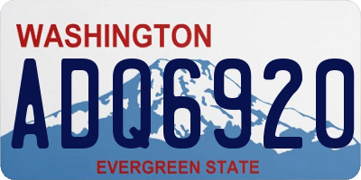 WA license plate ADQ6920