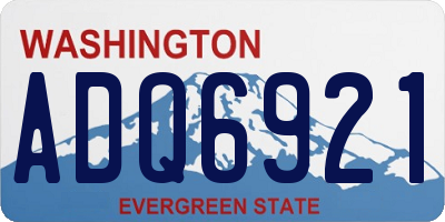 WA license plate ADQ6921