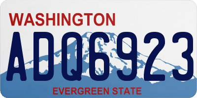 WA license plate ADQ6923