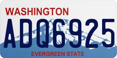 WA license plate ADQ6925