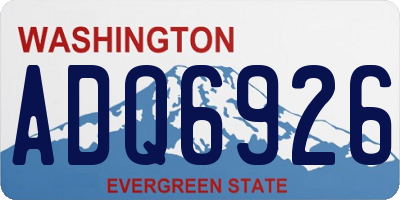 WA license plate ADQ6926