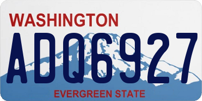 WA license plate ADQ6927