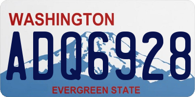 WA license plate ADQ6928