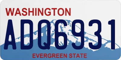 WA license plate ADQ6931