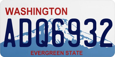 WA license plate ADQ6932
