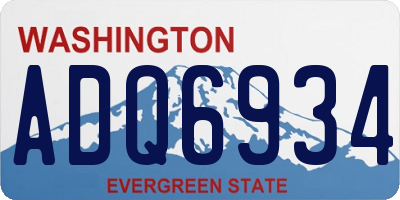 WA license plate ADQ6934