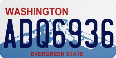 WA license plate ADQ6936