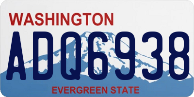 WA license plate ADQ6938