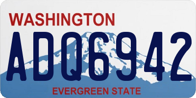 WA license plate ADQ6942