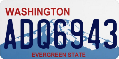 WA license plate ADQ6943