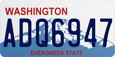 WA license plate ADQ6947