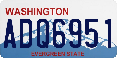 WA license plate ADQ6951