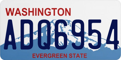 WA license plate ADQ6954