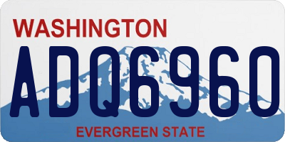 WA license plate ADQ6960