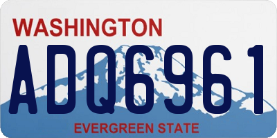 WA license plate ADQ6961