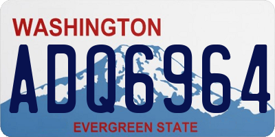 WA license plate ADQ6964