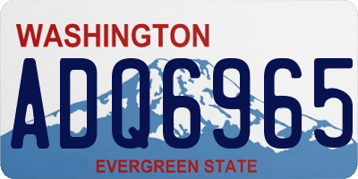 WA license plate ADQ6965