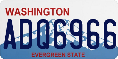 WA license plate ADQ6966