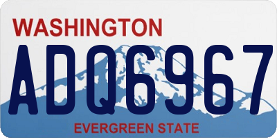 WA license plate ADQ6967