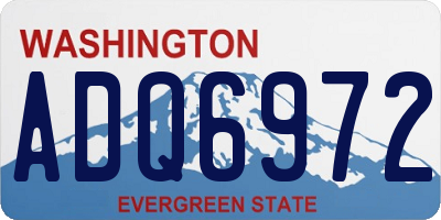 WA license plate ADQ6972