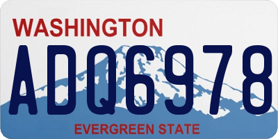 WA license plate ADQ6978