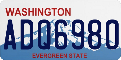 WA license plate ADQ6980