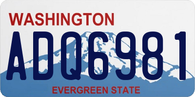 WA license plate ADQ6981