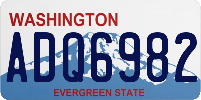 WA license plate ADQ6982