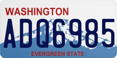 WA license plate ADQ6985