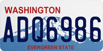 WA license plate ADQ6986