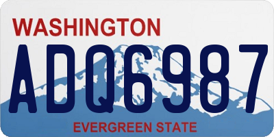 WA license plate ADQ6987