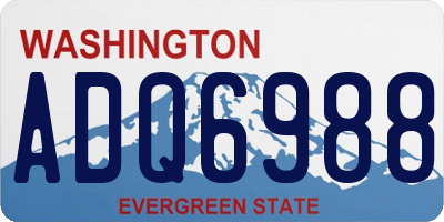 WA license plate ADQ6988