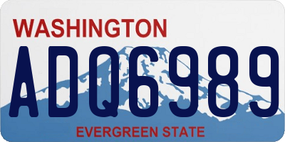 WA license plate ADQ6989