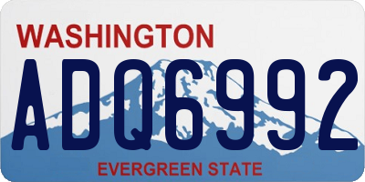 WA license plate ADQ6992
