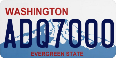 WA license plate ADQ7000
