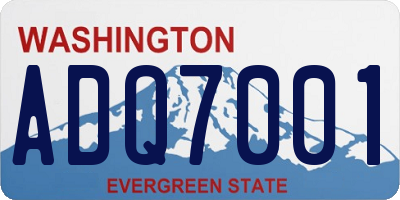 WA license plate ADQ7001
