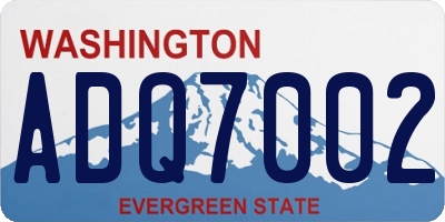 WA license plate ADQ7002