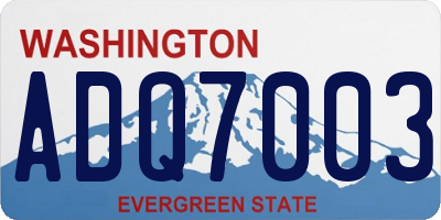 WA license plate ADQ7003