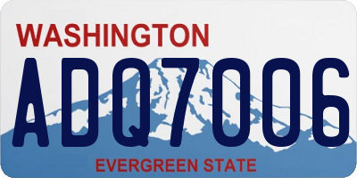 WA license plate ADQ7006