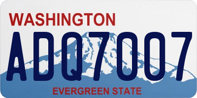 WA license plate ADQ7007