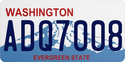 WA license plate ADQ7008