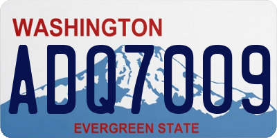 WA license plate ADQ7009
